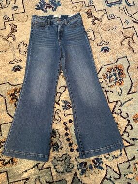 Jessica Simpson Wide-Leg Jeans in Medium Blue Denim